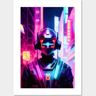 Abstract Cyberpunk Cyborg Posters and Art